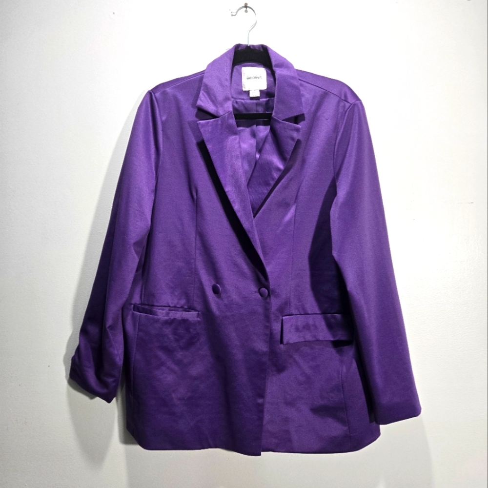 Purple Women's Blazer Double-breasted M